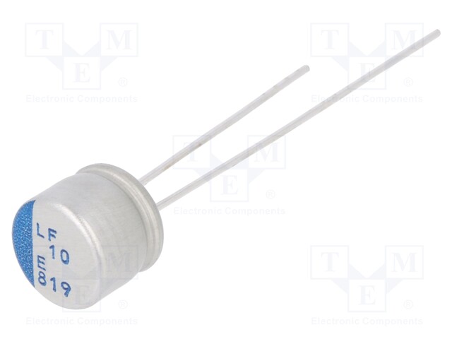 Capacitor: polymer; 10uF; 25VDC; ESR: 65mΩ; PLF; THT; ±20%; -55÷105°C