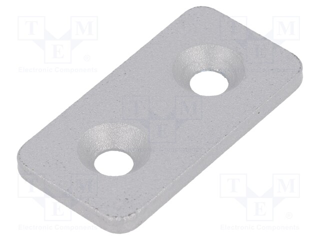 Flat bar; for profiles; W: 20mm; L: 40mm; steel; Colour: silver