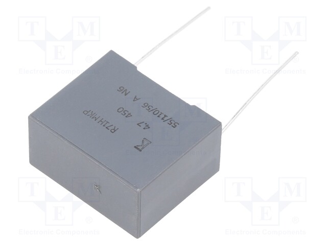 Capacitor: polypropylene; 4.7uF; 22.5mm; ±10%; 26.5x22x13mm