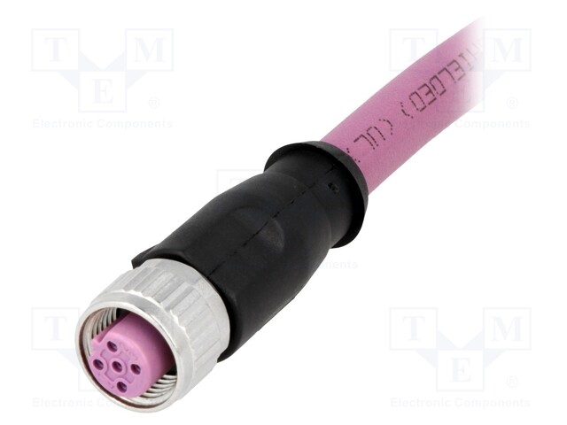 Plug; M12; PIN: 4; female; B code-Profibus; 0.5m; Insulation: TPU