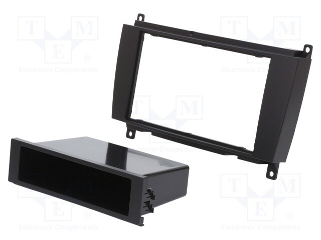 Radio mounting frame; Mercedes; 2 DIN; black