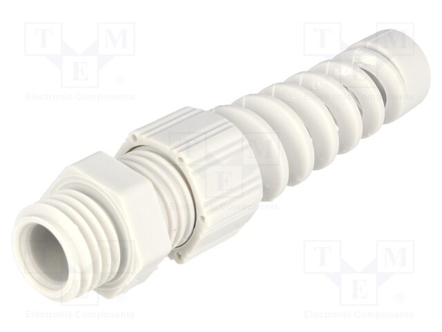 Cable gland; with strain relief; M12; IP68; Mat: polyamide; grey