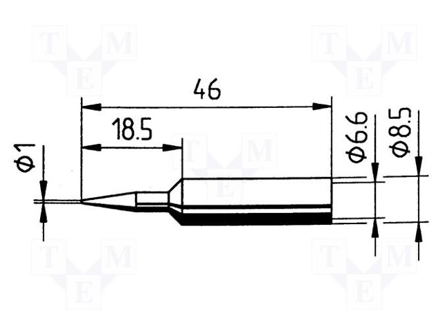 Tip; conical; 1mm; for  soldering iron,for soldering station