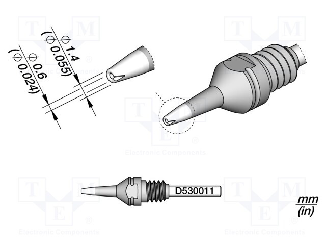 Tip: for desoldering irons; 1.4x0.6mm; JBC-DT530-A