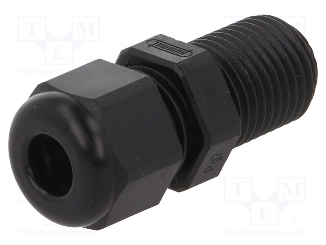 Cable gland; with long thread; PG7; IP68; Mat: polyamide; black