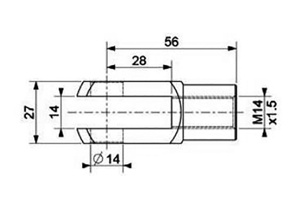 Mounting element for gas spring; Mat: zinc plated steel; 14mm