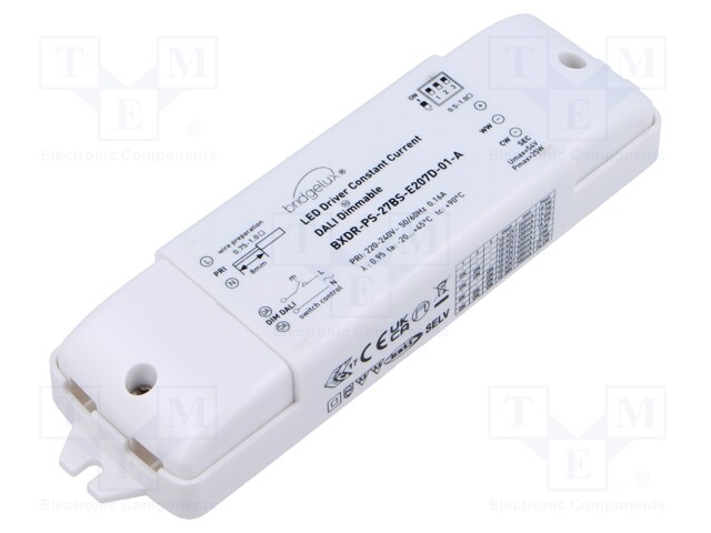 Power supply: switched-mode; LED; 27W; 10÷42VDC; 260÷700mA; OUT: 2