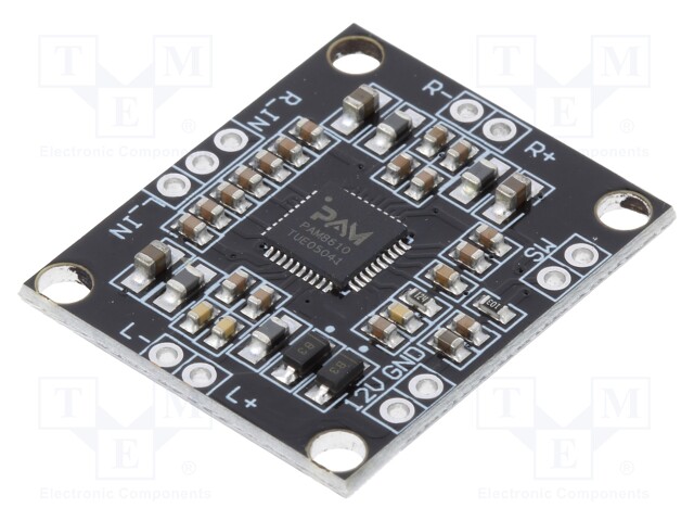 Module: audio; amplifier; 6÷15VDC; PAM8610; 25x31mm; Channels: 2