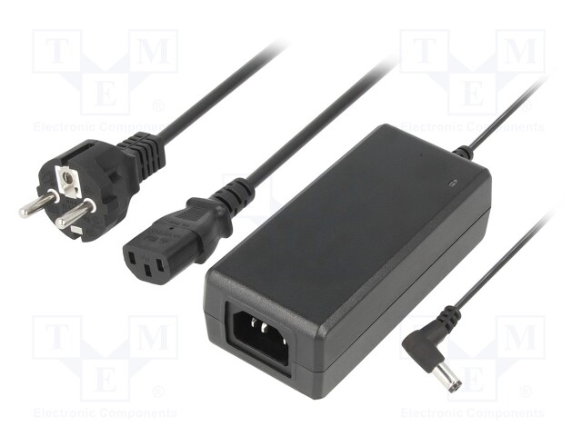 Power supply: switched-mode; 24VDC; 2.7A; Out: 5,5/2,1; 65W; 0÷40°C