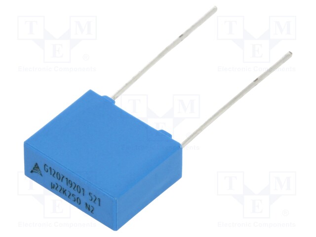 Capacitor: polyester; 220nF; 160VAC; 250VDC; Pitch: 10mm; ±10%