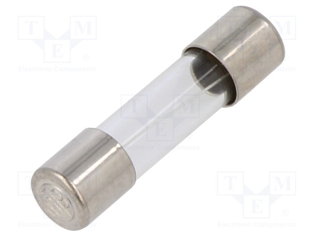 Fuse: fuse; time-lag; 3.15A; 250VAC; cylindrical,glass; brass