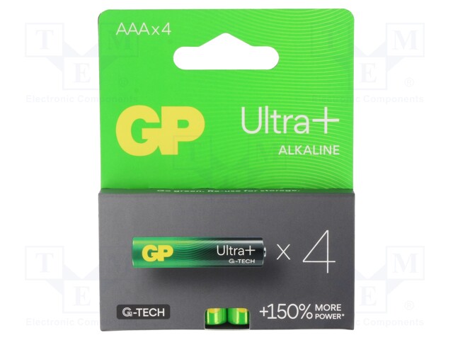 Battery: alkaline; 1.5V; AAA,R3; ULTRA PLUS; Batt.no: 4