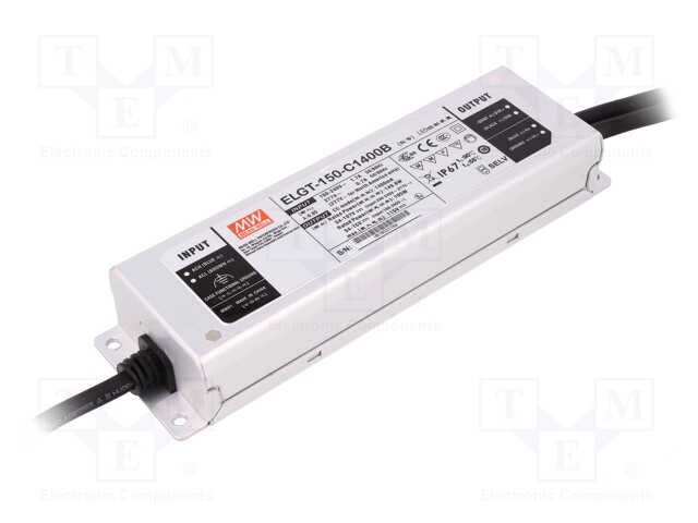 Power supply: switched-mode; LED; 149.8W; 54÷107VDC; 1400mA; IP67