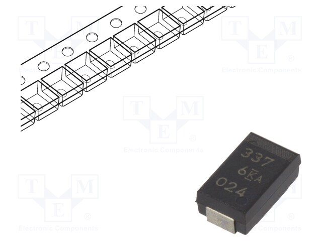 Tantalum Polymer Capacitor, 330 µF, 6.3 V, T598 KO-CAP® Series, ± 20%, D, 0.025 ohm