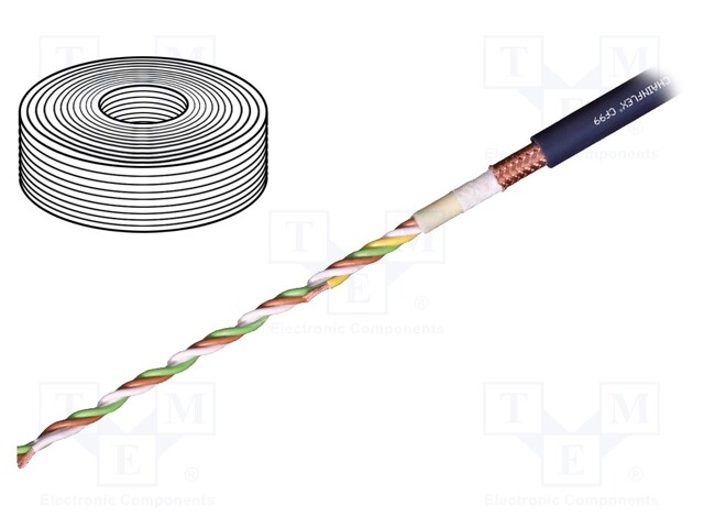 Wire: control cable; chainflex® CF99; 8x0,34mm2; TPE; dark blue