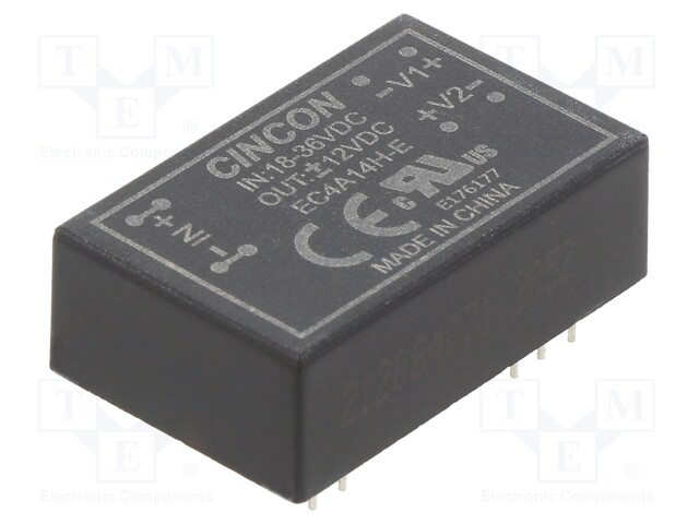 Converter: DC/DC; 5/6W; Uin: 18÷36V; Uout: 12VDC; Uout2: -12VDC