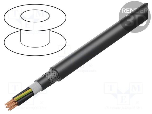 Wire: control cable; ÖLFLEX® FD 891 CY; 3G1.5mm2; black; stranded