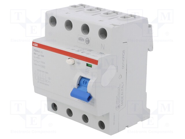 RCD breaker; Inom: 63A; Ires: 300mA; Max surge current: 5000A; 400V