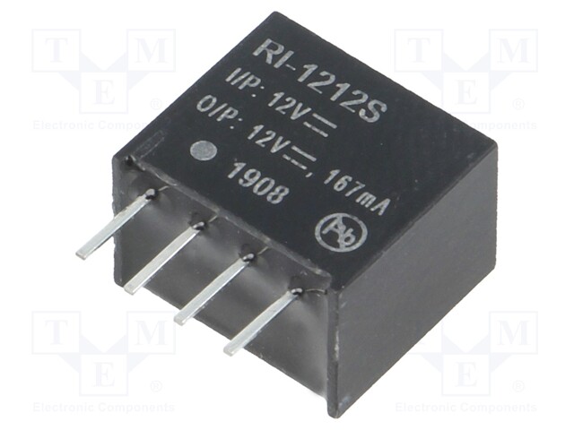 Converter: DC/DC; 2W; Uin: 10.8÷13.2V; Uout: 12VDC; Iout: 167mA; SIP4