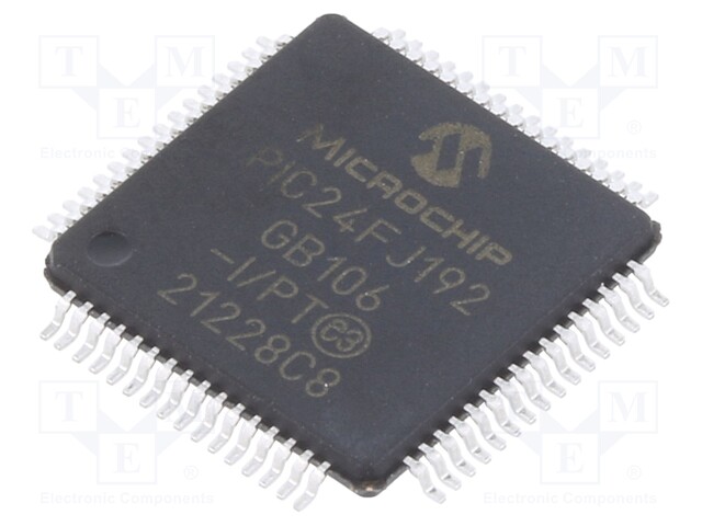 PIC microcontroller; Memory: 192kB; SRAM: 16kB; 32MHz; SMD; TQFP64