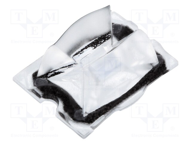 LED lens; rectangular; Mat: PMMA plexiglass; transparent; H: 9mm