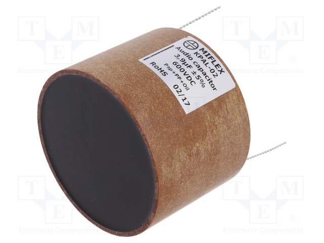 Capacitor: aluminum-polypropylene-paper; 3.9uF; 600VDC; ±5%