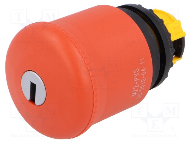 Switch: emergency stop with key; Stabl.pos: 2; 22mm; red; IP66