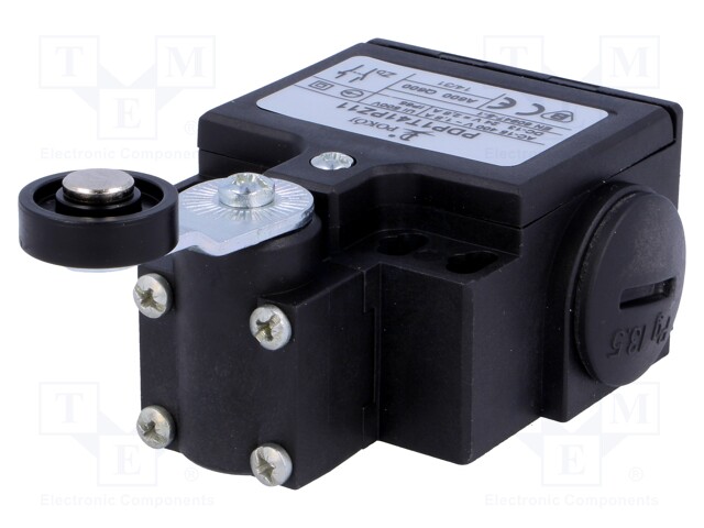 Limit switch; lever R 26,5mm, plastic roller Ø18mm; NO + NC