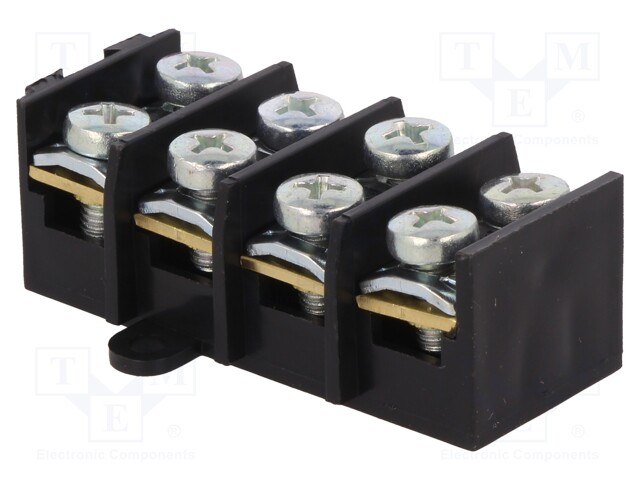 Terminal block; screw terminal; ways: 4; 10mm2; terminals: 8; 57A