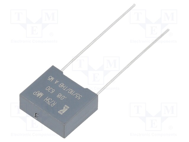 DC Film Capacitor, 0.018 µF, 630 V, Metallized PP, ± 5%, R75H Series, Radial Box