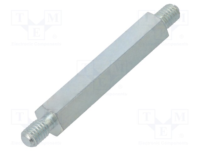 Screwed spacer sleeve; 40mm; Ext.thread: M5; hexagonal; steel