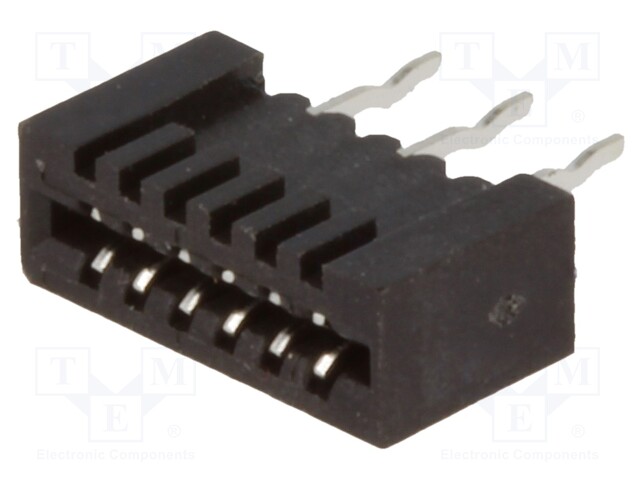 Connector: FFC (FPC); straight; PIN: 6; NON-ZIF; THT; tinned; 1mm