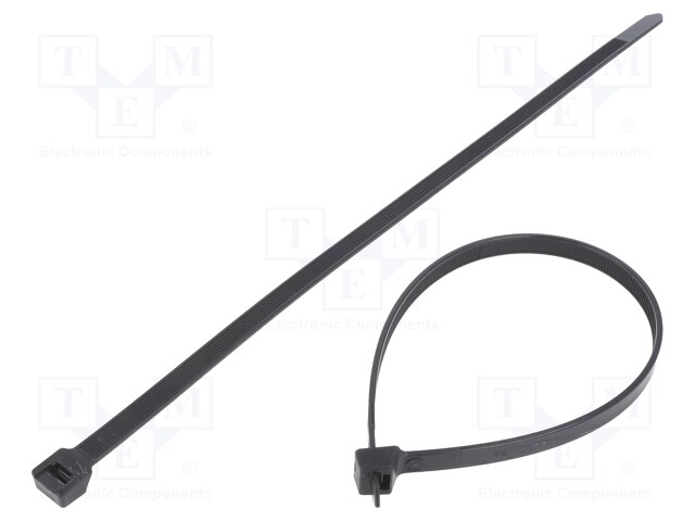 Cable tie; L: 290mm; W: 7.6mm; polyamide; 534N; black; Ømax: 76mm