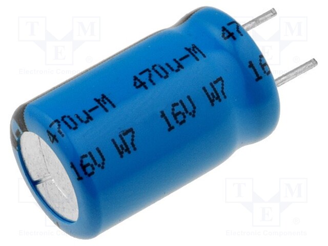 Capacitor: electrolytic; low impedance; THT; 470uF; 16VDC; ±20%