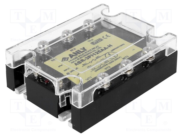 Relay: solid state; Ucntrl: 80÷280VAC; 125A; 48÷480VAC; 3-phase