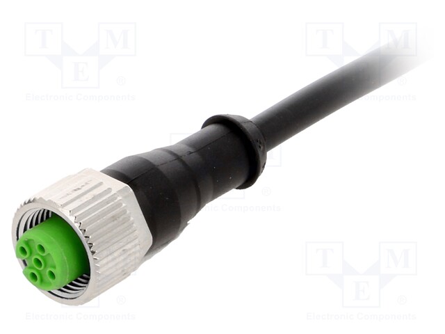 Connection lead; M12; PIN: 4; straight; 10m; plug; 30VAC; 4A; IP67