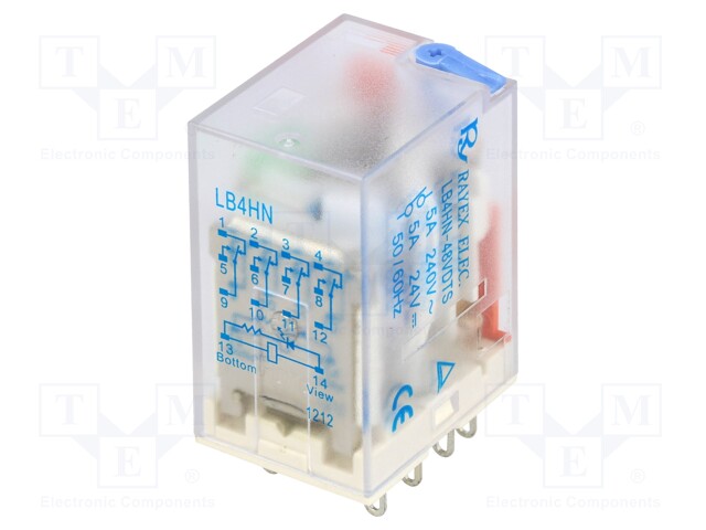 Relay: electromagnetic; 4PDT; Ucoil: 48VDC; 5A/240VAC; 5A/24VDC; 5A