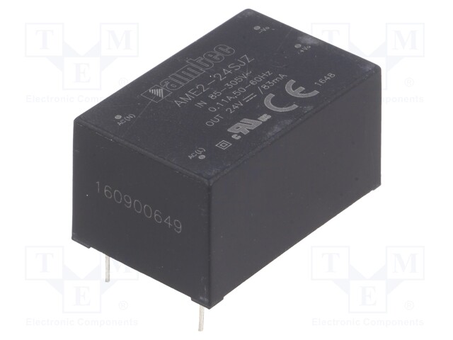 Converter: AC/DC; 2W; Uout: 24VDC; Iout: 0.083A; 78%; Mounting: PCB