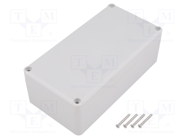 Enclosure: multipurpose; X: 82mm; Y: 158mm; Z: 54mm; ABS; grey; gasket