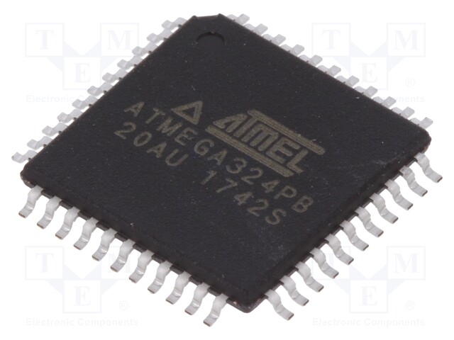 AVR microcontroller; EEPROM: 1kB; SRAM: 2kB; Flash: 32kB; TQFP44