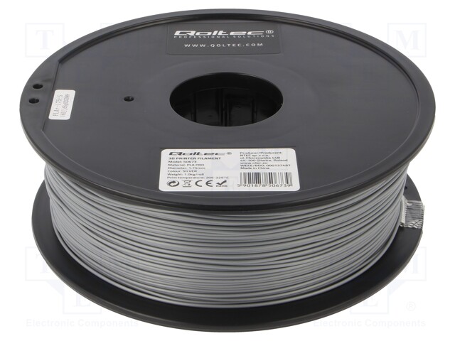 Filament: PLA PRO; 1.75mm; silver; 205÷225°C; 1kg; ±0,05mm