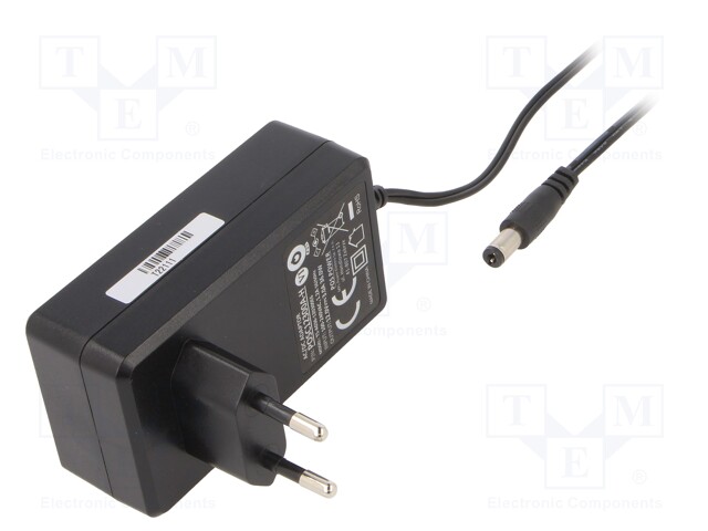 Power supply: switched-mode; voltage source; 12VDC; 3A; 36W; plug