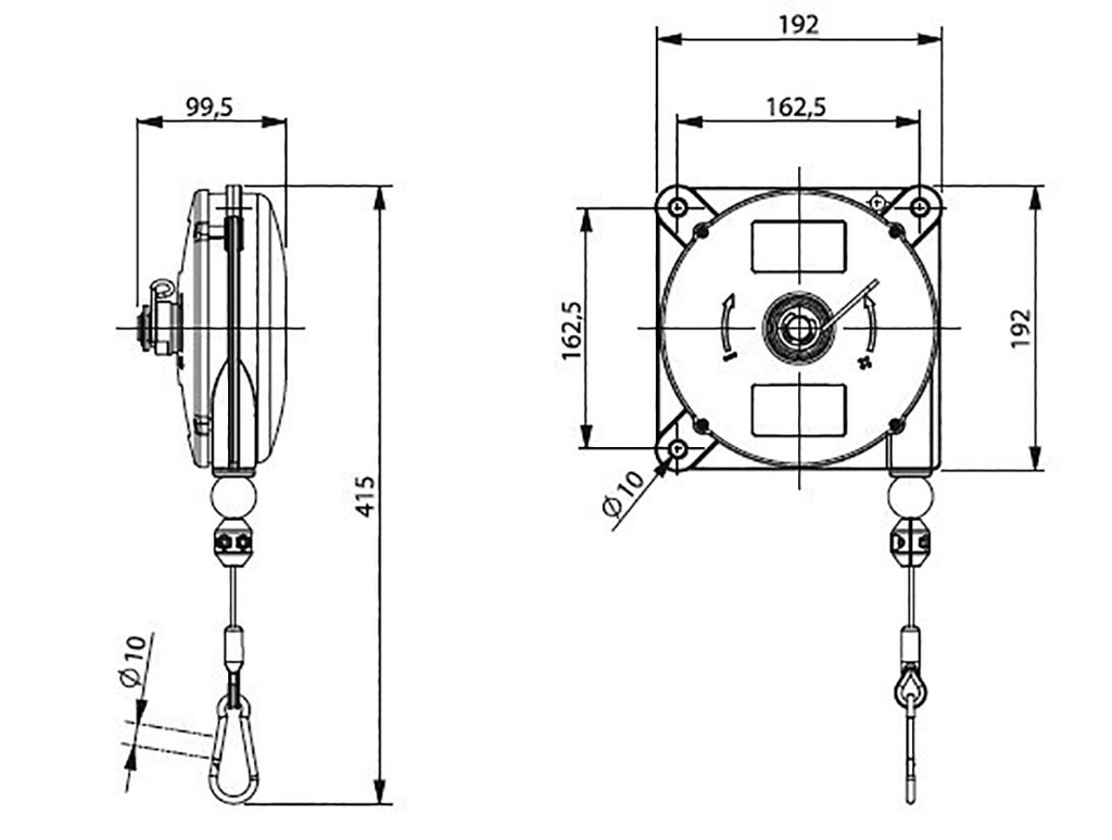 Balancer; Flowmatik; 4÷6kg; Ørope: 2.5mm; Rope pitch: 2.5m