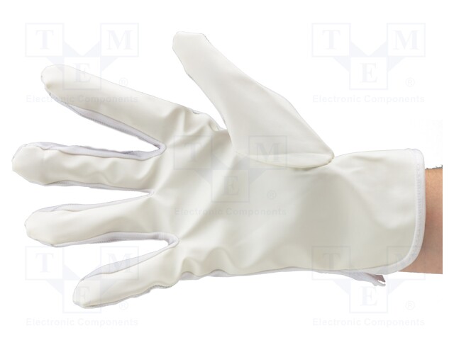 Protective gloves; ESD; L; Features: dissipative; white; <10GΩ