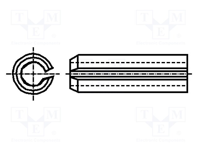 Springy stud; hardened steel; BN: 876; Ø: 4mm; L: 10mm; DIN: 1481