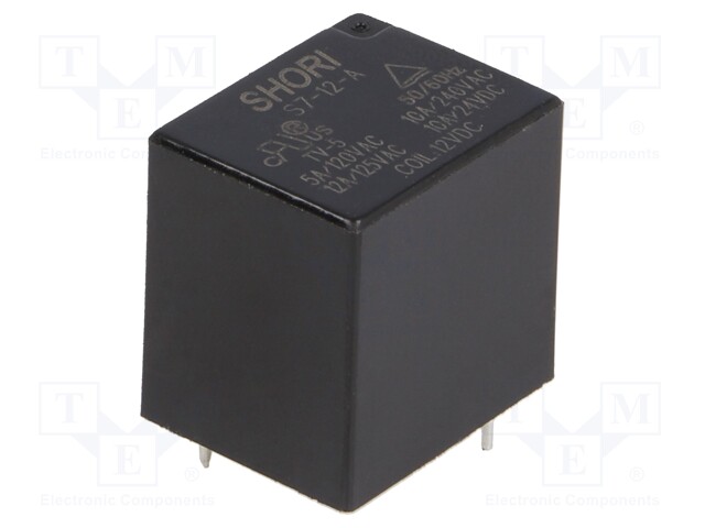 Relay: electromagnetic; SPST-NO; Ucoil: 12VDC; 15A/125VAC; 360mW