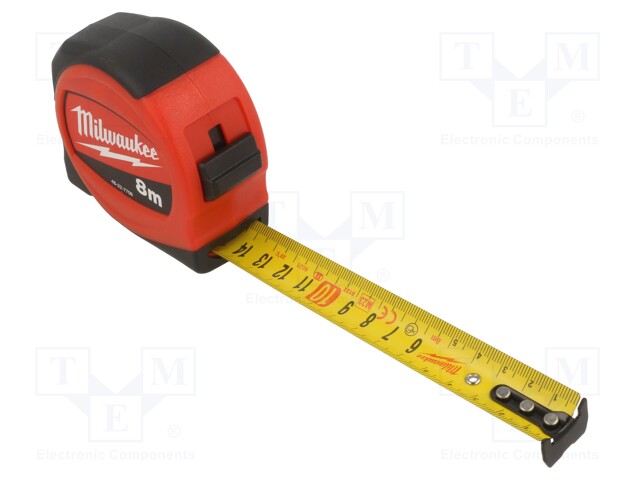 Measuring tape; L: 8m; Width: 25mm; slim