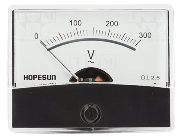 Voltmeter; analogue; on panel; 0÷300V; Class: 2,5; 60x47mm