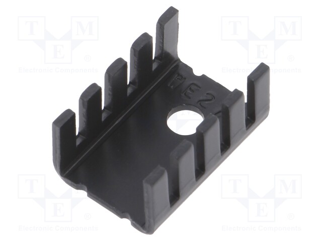 Heatsink: extruded; U; TO220; black; L: 19.1mm; W: 13mm; H: 9.5mm