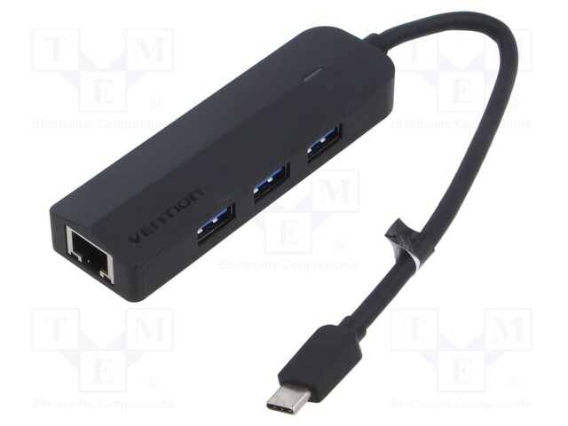 Hub USB; USB 3.0; black; Number of ports: 5; 0.15m; Enclos.mat: ABS